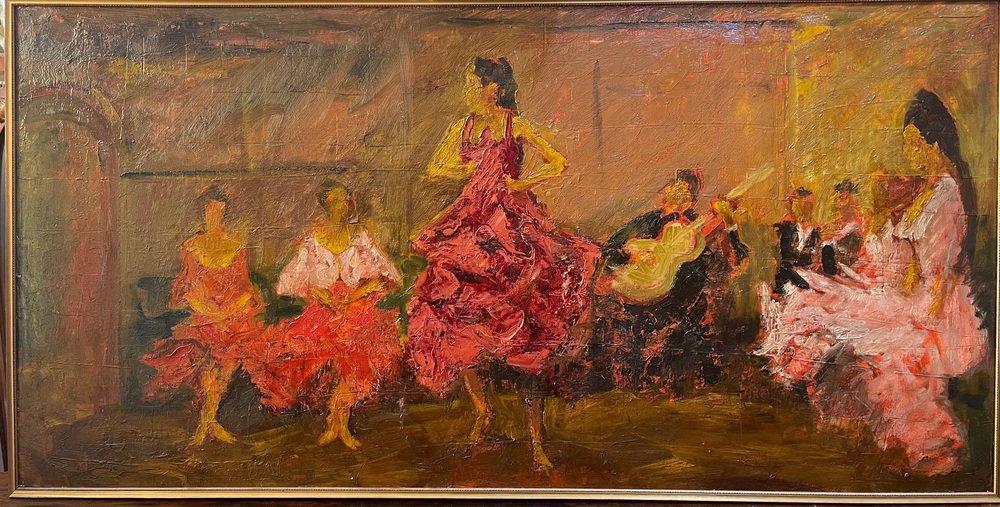 Impressionist Dance Scene, 20th Century, Oil Painting on Canvas