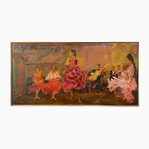 Impressionist Dance Scene, 20th Century, Oil Painting on Canvas-PKM-1717520