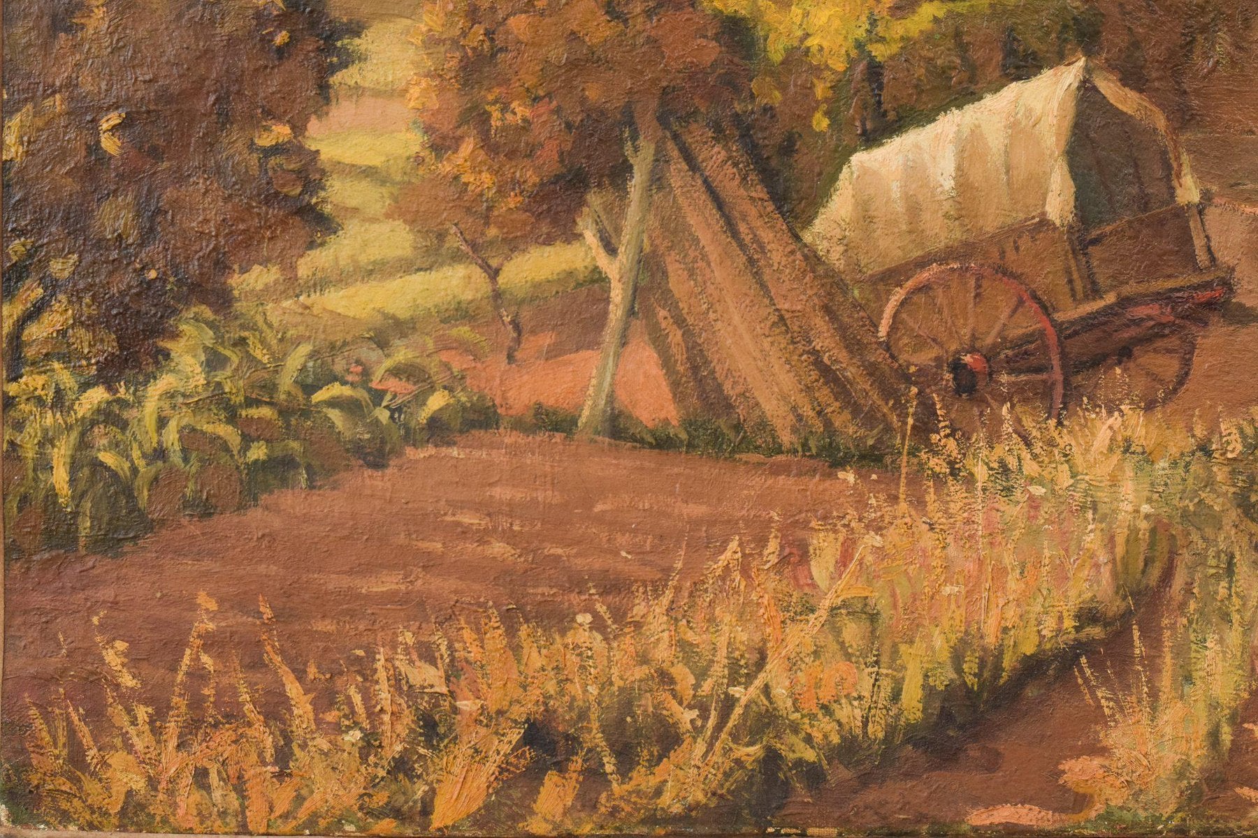 Impressionist Farmyard Landscape, Early 20th Century, Oil on Canvas