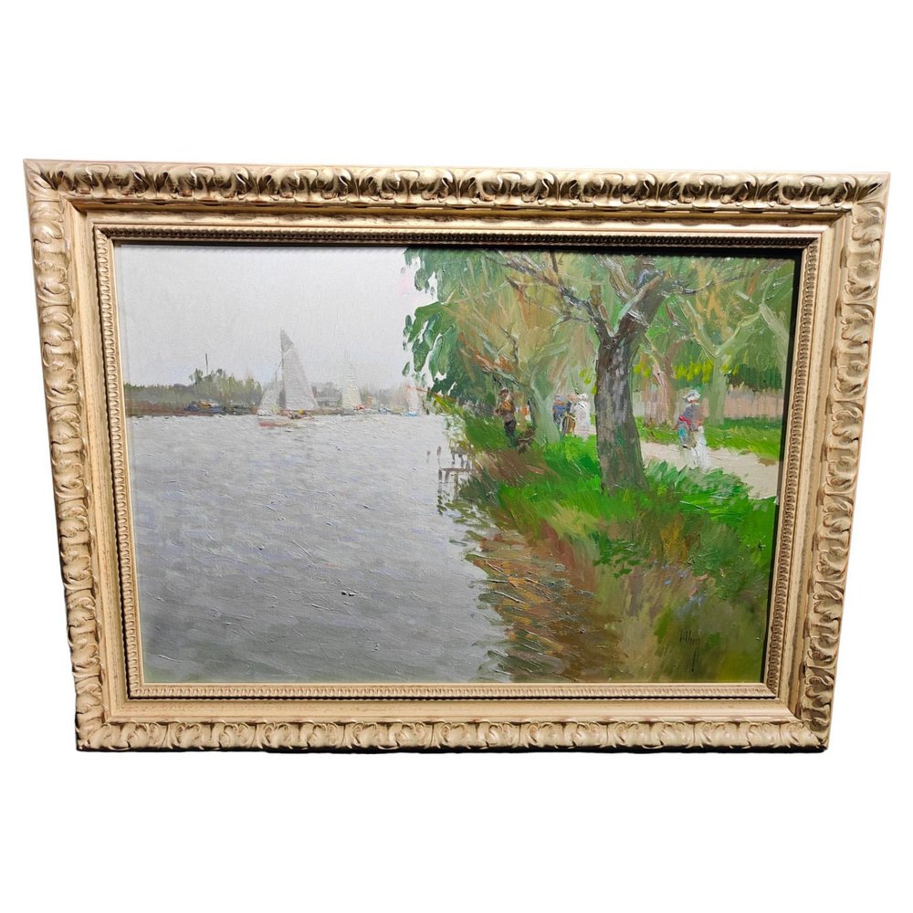 Impressionist Landscape, 20th Century, Oil Painting, Framed