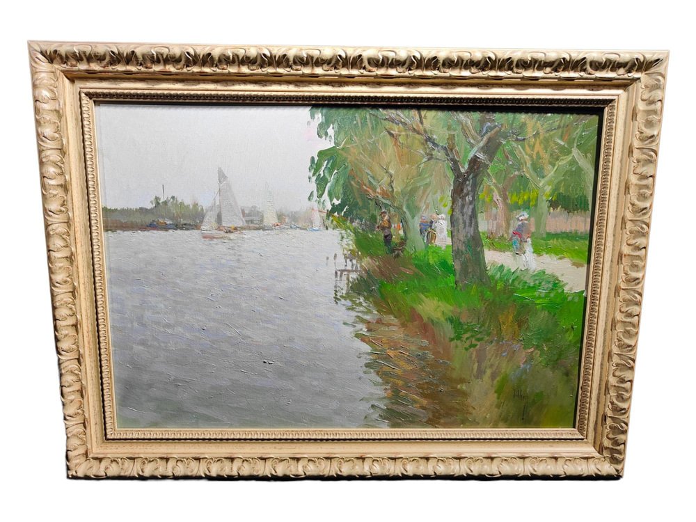 Impressionist Landscape, 20th Century, Oil Painting, Framed