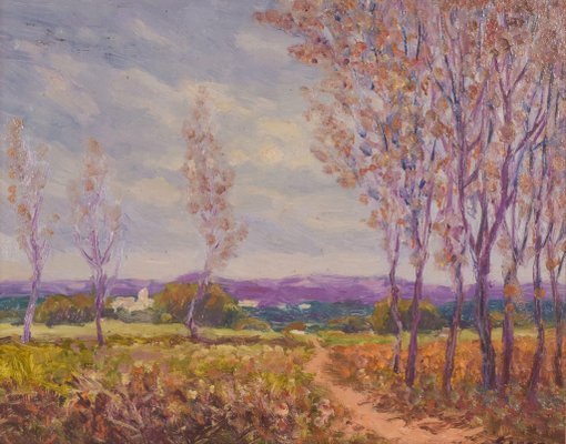 Impressionist Landscape, Mid-20th Century, Oil on Board-AOI-1106922