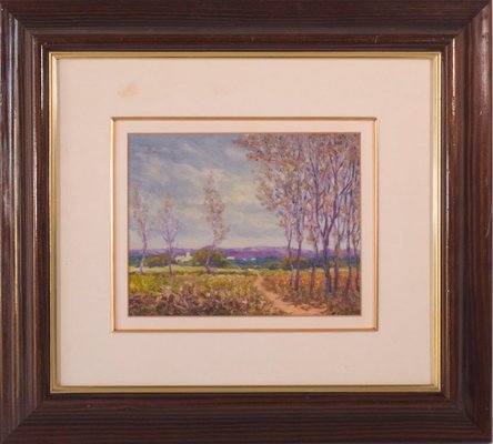 Impressionist Landscape, Mid-20th Century, Oil on Board-AOI-1106922