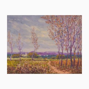 Impressionist Landscape, Mid-20th Century, Oil on Board-AOI-1106922