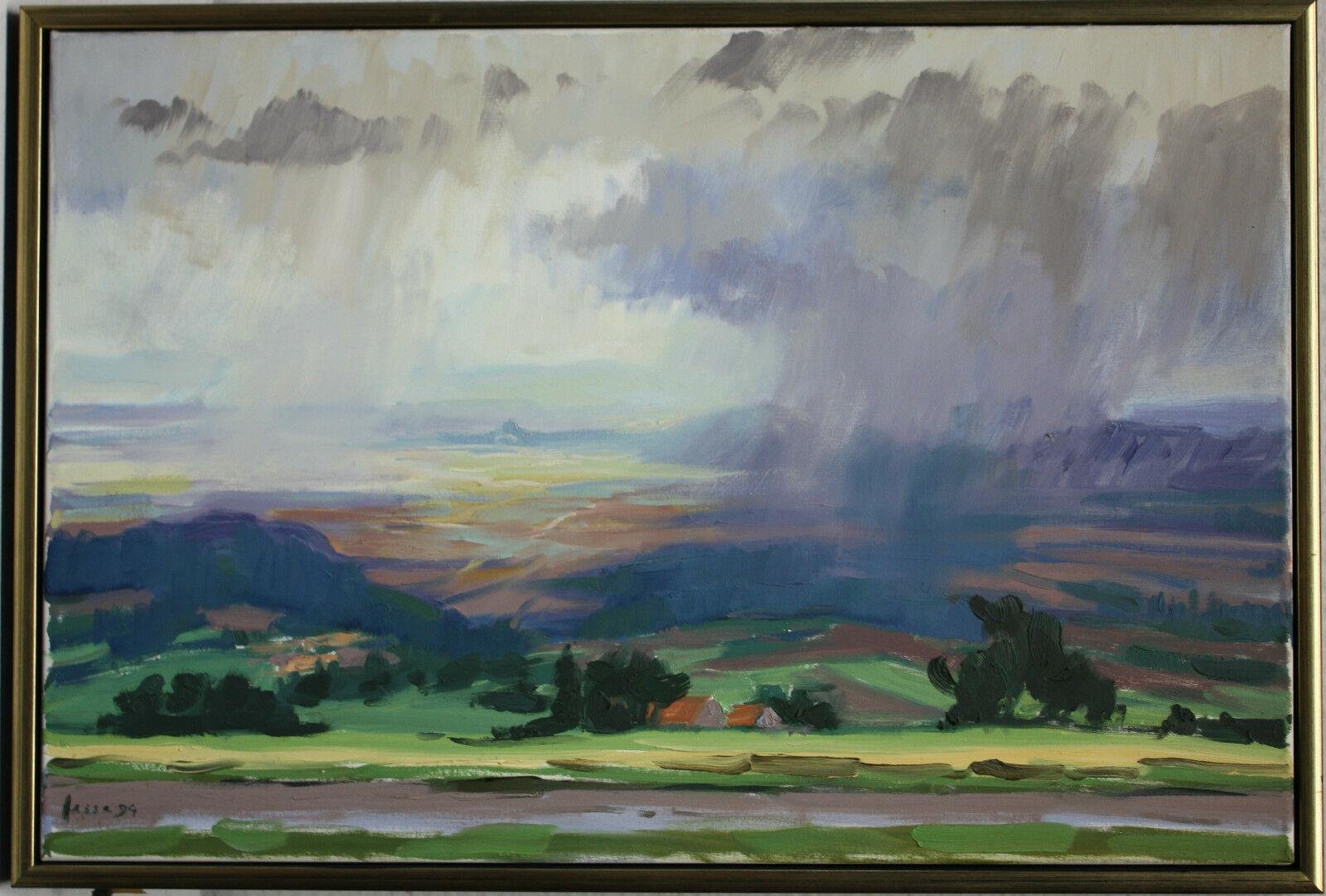 Impressionist Landscape with Rain, 1994, Painting