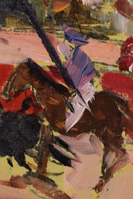 Impressionist Sketches of a Bullfight, 20th-Century, Oil on Board, Set of 2-AOI-1180034