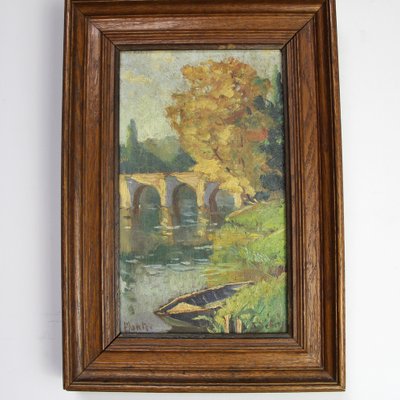 Impressionist Style Landscape, 20th Century, Oil on Canvas, Framed-NE-1794678