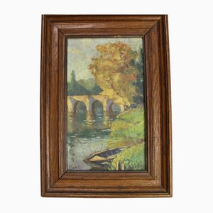 Impressionist Style Landscape, 20th Century, Oil on Canvas, Framed-NE-1794678