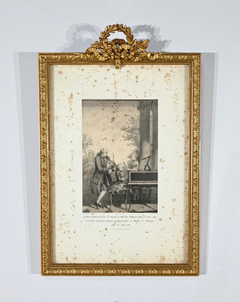 Imprimerie Lemercier, The Mozart Family, Mid-19th Century, Engraving, Framed