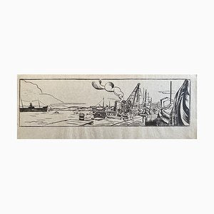 In the Port - Original Woodcut - Early 20th Century-ZCI-909847