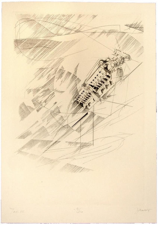 In the Space, Original Etching, Late 20th Century