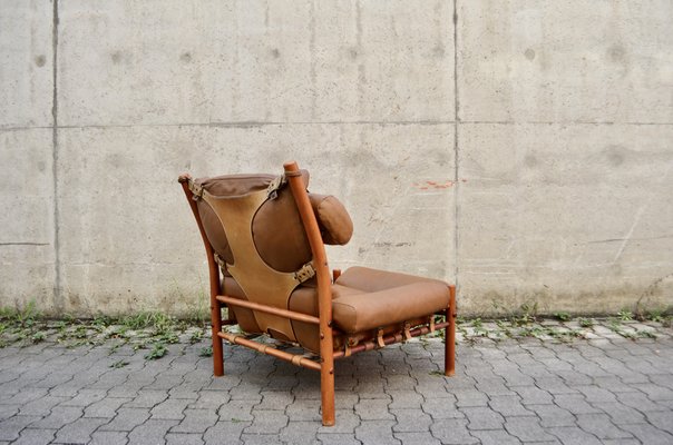 Inca Lounge Chair in Cognac Leather by Arne Norell for Arne Norell AB, 1970s-UF-1704000