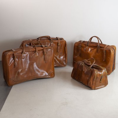 India Model Travel Bags, 1950s, Set of 4-JQO-1373392