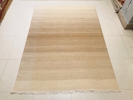 Indian Beige Wool and Cotton Kilim Rug, 1970s-NOU-554214