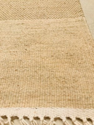 Indian Beige Wool and Cotton Kilim Rug, 1970s-NOU-554214