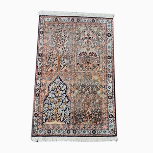 Indian Cashmere Silk Rug in Prayer form with Tree of Life Motif-CZ-1752422