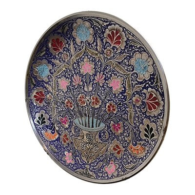 Indian Metal Painted Wall Plate, 1990s-VHW-2028245