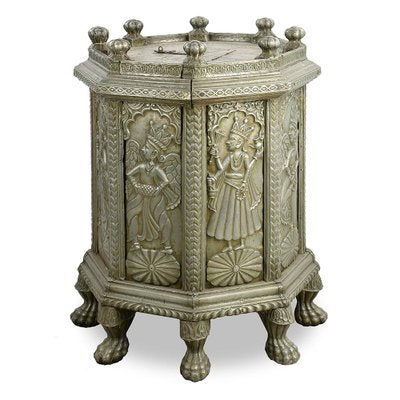 Indian Offering Cabinet in Wood and Brass-NQ-1790104