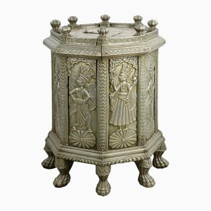 Indian Offering Cabinet in Wood and Brass-NQ-1790104