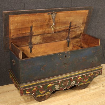 Indian Painted Wood Chest, 1960s-RP-2017451