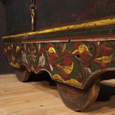 Indian Painted Wood Chest, 1960s-RP-2017451