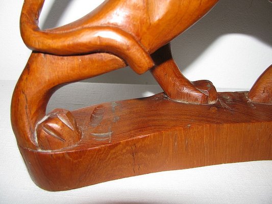 Indian Rosewood Panther Sculpture, 1980s-SZW-722124