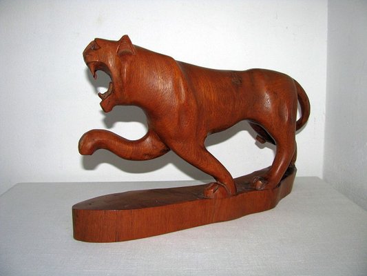 Indian Rosewood Panther Sculpture, 1980s-SZW-722124