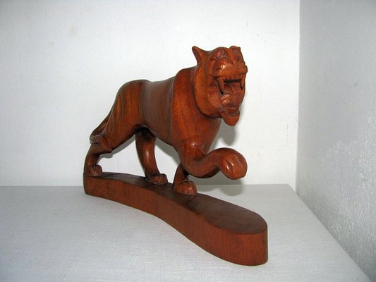 Indian Rosewood Panther Sculpture, 1980s-SZW-722124