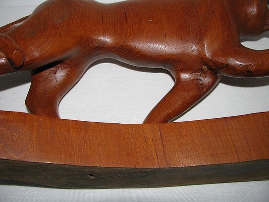 Indian Rosewood Panther Sculpture, 1980s-SZW-722124