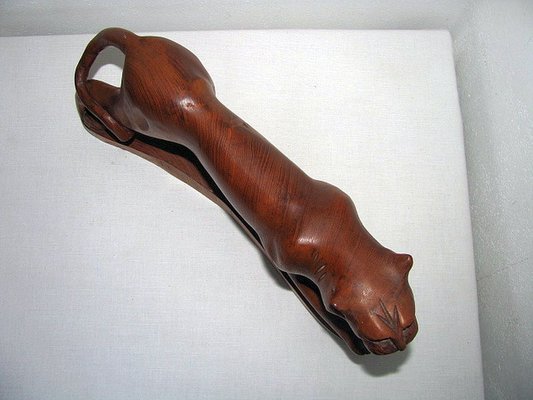 Indian Rosewood Panther Sculpture, 1980s-SZW-722124