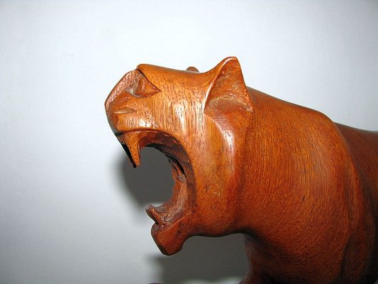 Indian Rosewood Panther Sculpture, 1980s-SZW-722124