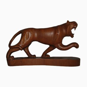 Indian Rosewood Panther Sculpture, 1980s-SZW-722124