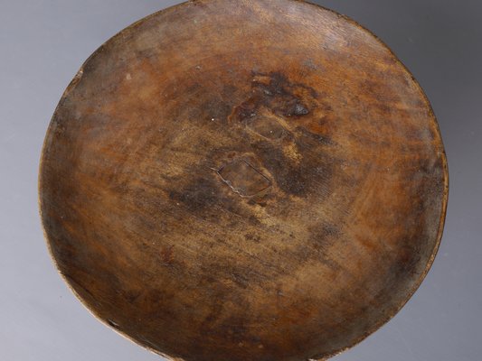 Indian Wood Footed Bowl with Handle, 1950s-MB-1408692