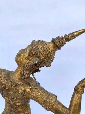 Indonesian Goddess with Bow Sculpture, 1950s, Metal-QKG-1368328