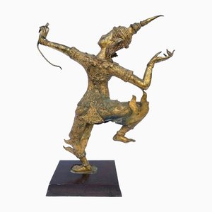 Indonesian Goddess with Bow Sculpture, 1950s, Metal-QKG-1368328