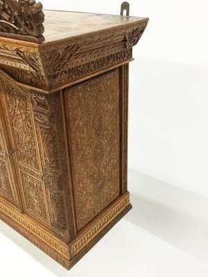 Indonesian Hand Carved Wall Unit or Cabinet-UCH-1224468