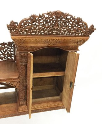 Indonesian Hand Carved Wall Unit or Cabinet-UCH-1224468