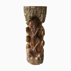 Indonesian Hand-Carved Wooden Statue-UCH-1224724