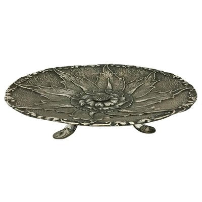 Indonesian Silver Yogya 3-Legged Bowl with Floral Pattern-UCH-1224944