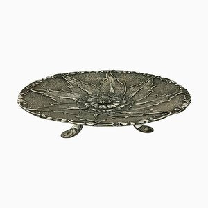 Indonesian Silver Yogya 3-Legged Bowl with Floral Pattern-UCH-1224944