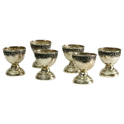 Indonesian Silver Yogya Egg Cups from Sastro Sukarto, Set of 6-UCH-1224915