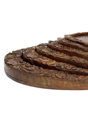 Indonesian Teak Wooden Serving Trays, Set of 6-UCH-1224291