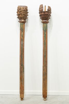 Indonesian Wood Columns, 1900s, Set of 2-UJE-1285570