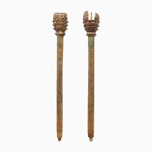 Indonesian Wood Columns, 1900s, Set of 2-UJE-1285570