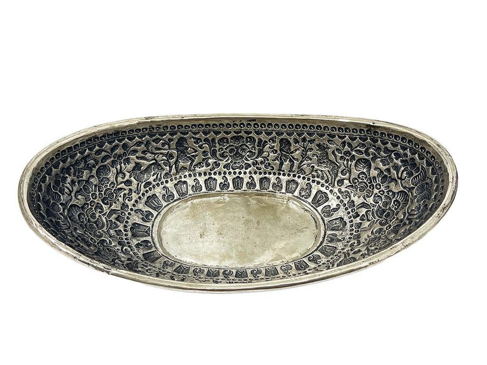 Indonesian Yogya, Djokja Bread Basket with Human and Animal Figures, 1890s