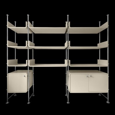 Indra Modular Wall Unit in Wood and Chrome from Omnia, Germany, 1970s, Set of 15-QBR-1764835