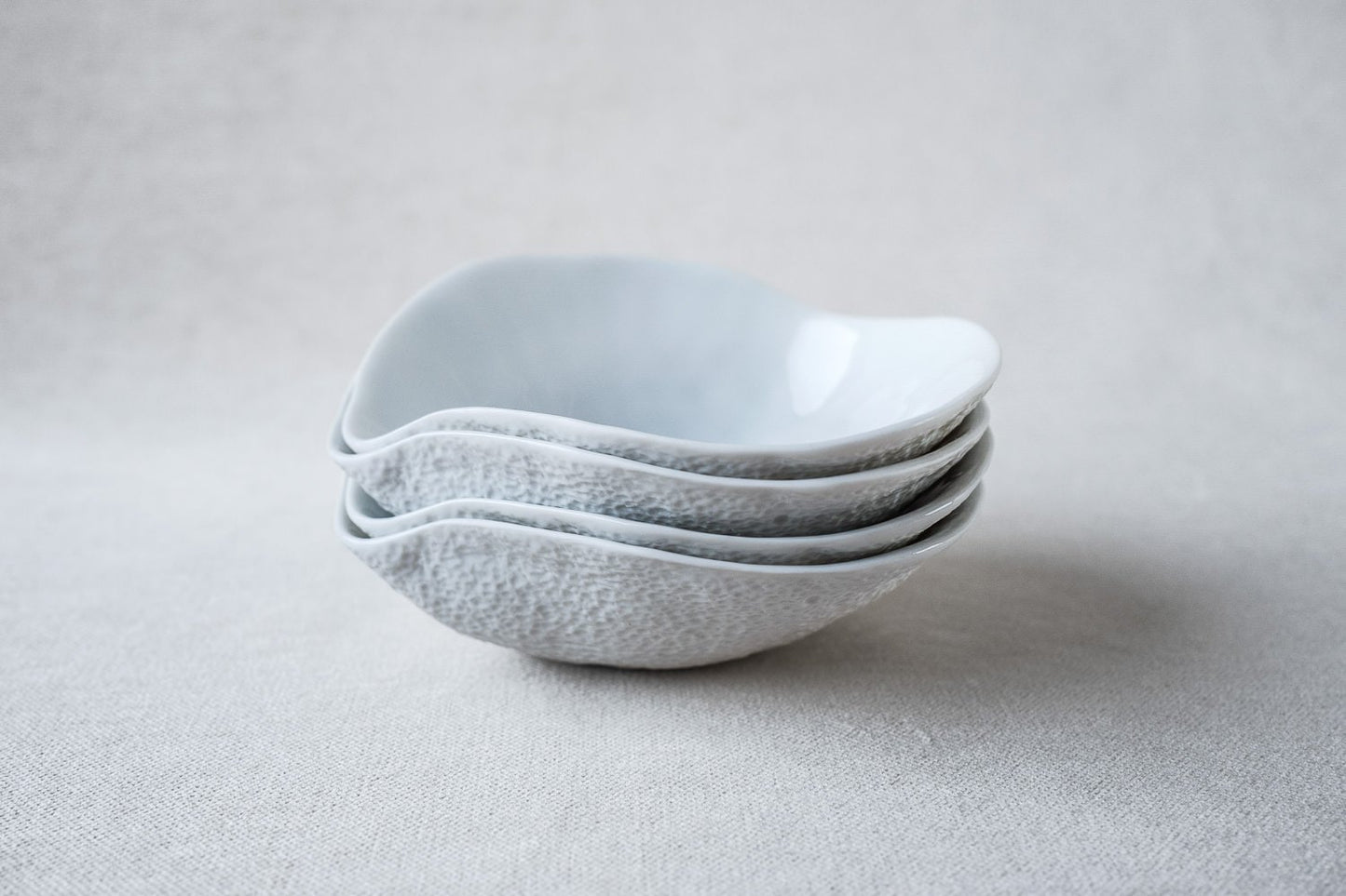 Indulge Nº2 White Handmade Porcelain Bowls by Sarah-Linda Forrer, Set of 4