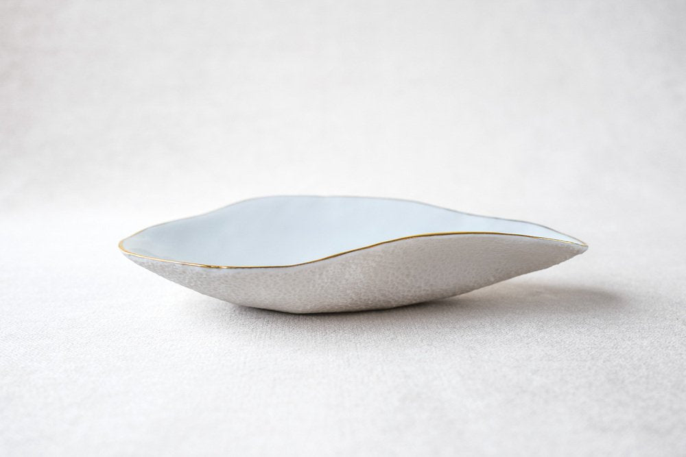 Indulge Nº3 White Handmade Porcelain Bowl with 24-Carat Golden Rim by Sarah-Linda Forrer