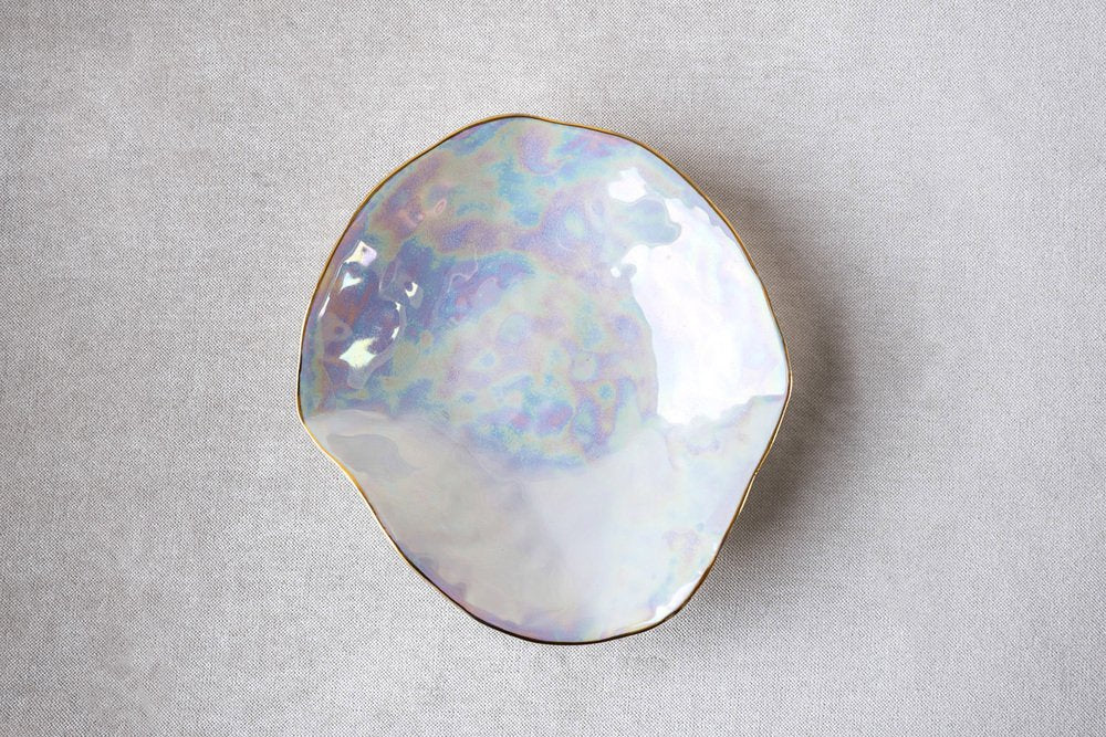 Indulge Nº5 Small Iridescent Handmade Porcelain Plate by Sarah-Linda Forrer