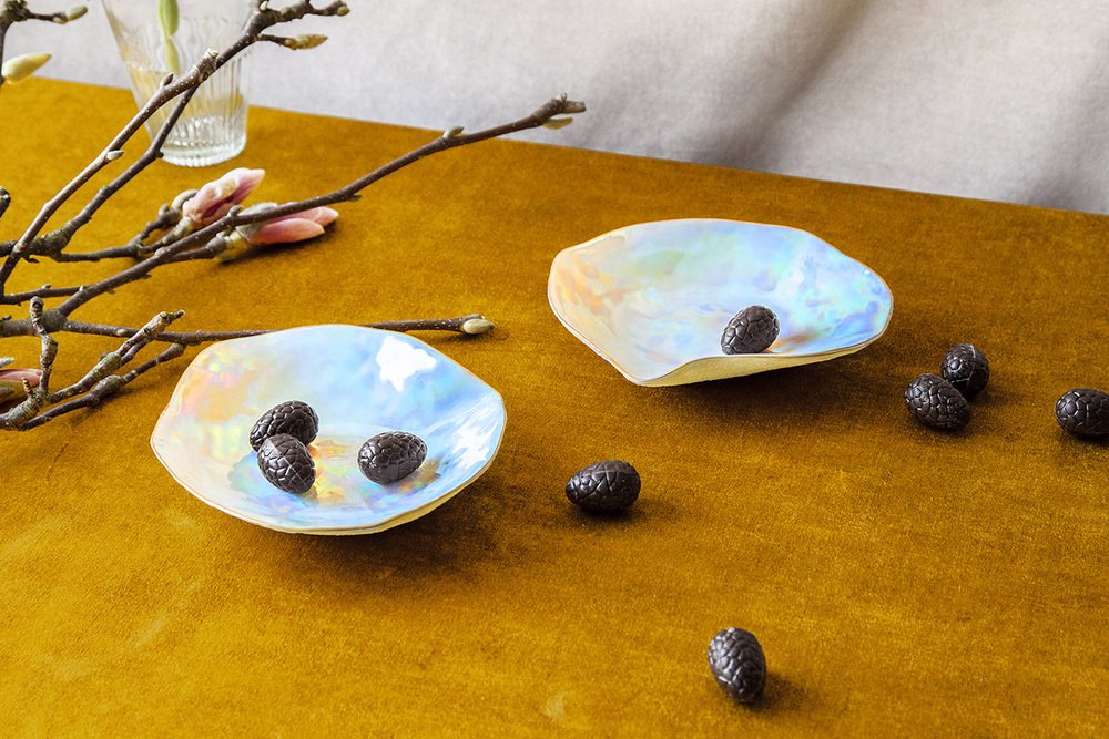 Indulge Nº5 Small Iridescent Handmade Porcelain Plate by Sarah-Linda Forrer